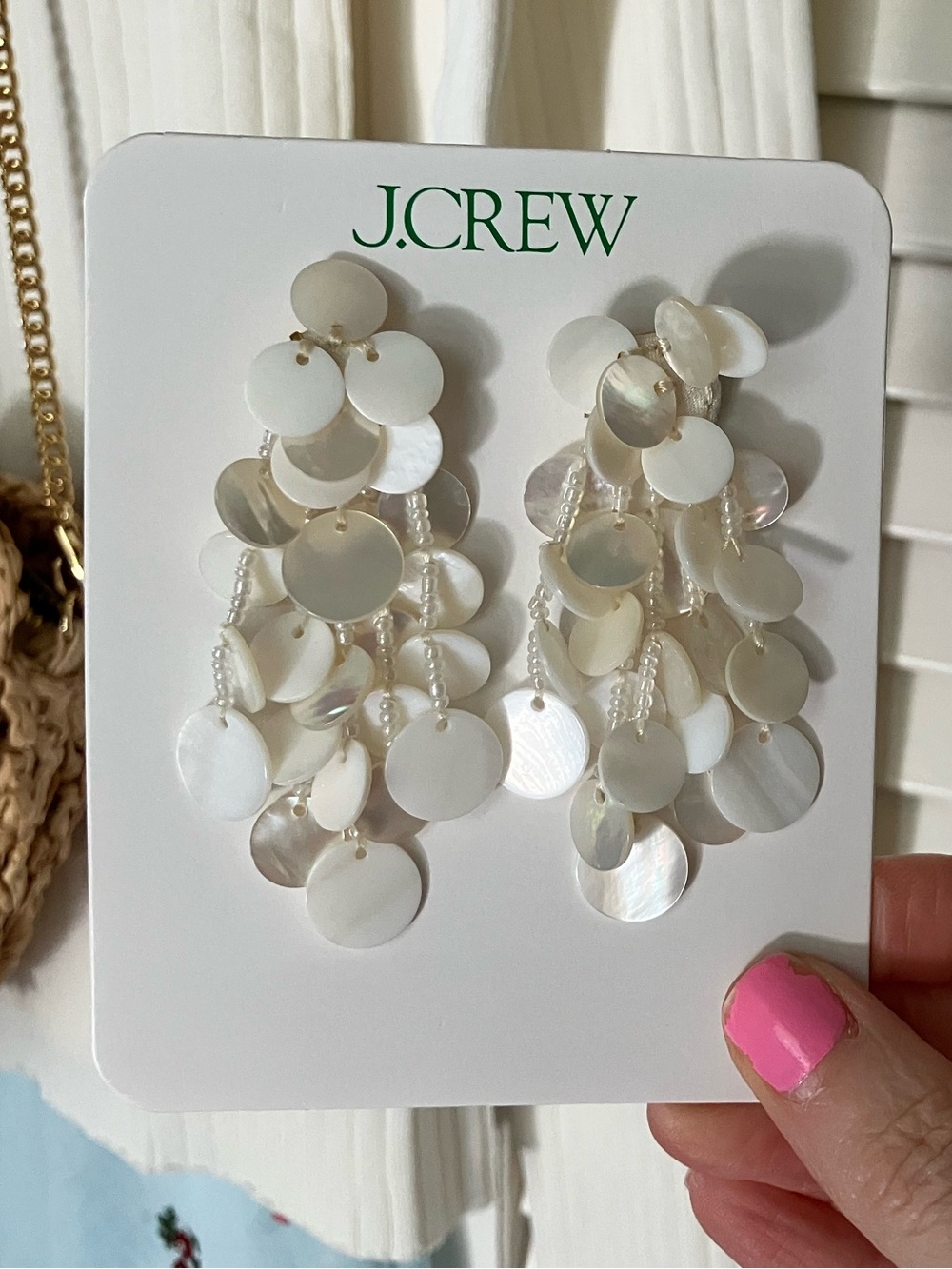 J Crew Shell Chandelier Earrings